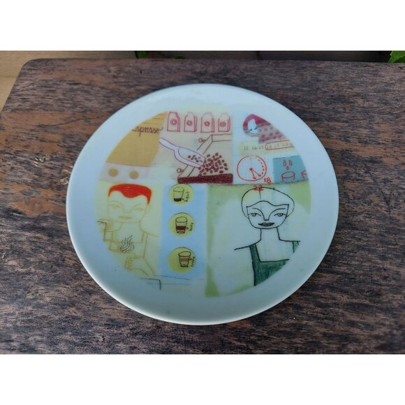 Starbucks 2005 Leadership Conference Ceramic Plates Set of 3 Abstract Designs - Picture 2 of 7